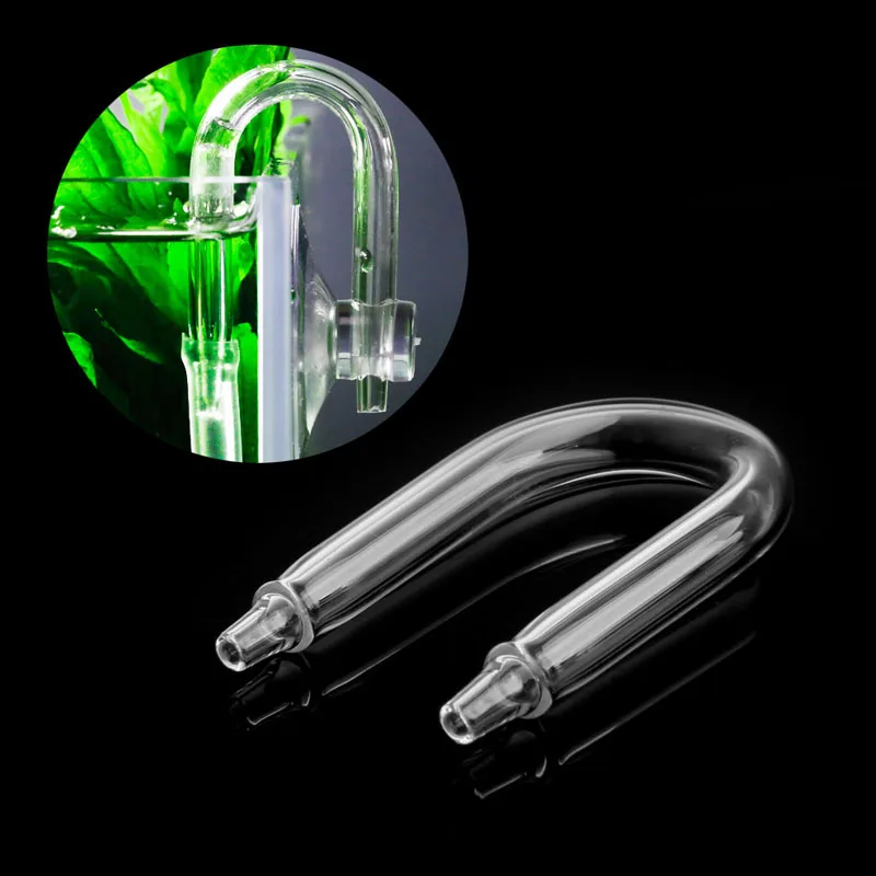 Aquarium Air Accessories Type Glass Tubes Safe for Co2 System U-Shape Connector Suitable for 4mm I.D. Pipe