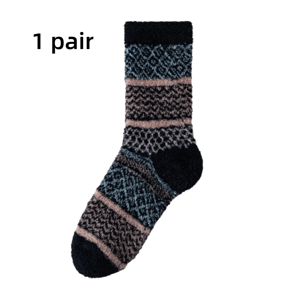 

Модные осенне-зимние носки из кораллового флиса, мягкие утолщенные носки-тапочки, полуфлисовые теплые средние носки-трубочки для женщин и девочек