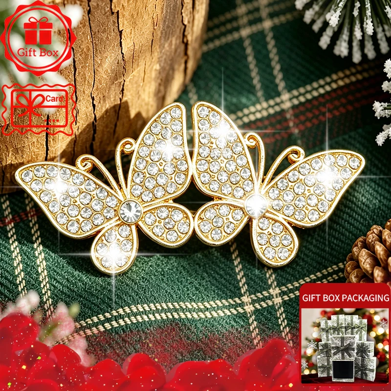 Butterfly  Brooch with gift box, 2026 new style, elegant and fashionable. Wearing at daily and holidays. Good gift choices.