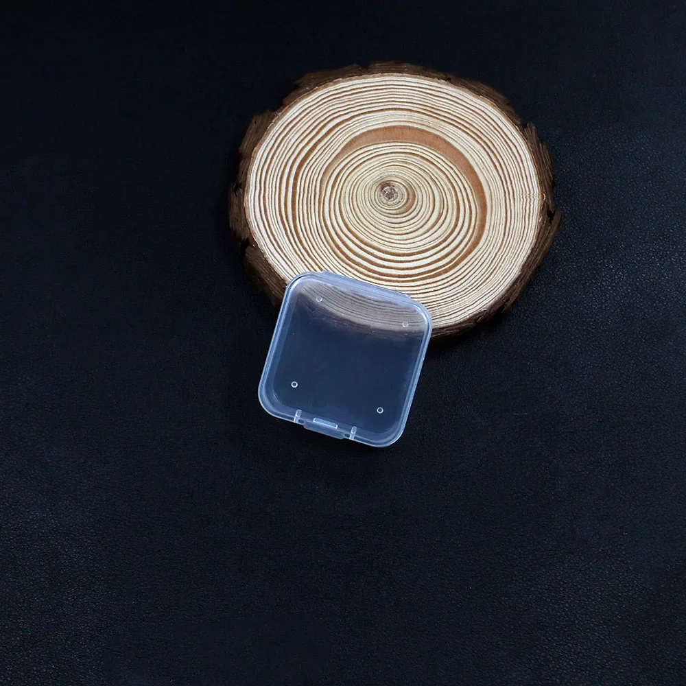 

Minimalist Compact Square Geometric Lidded Convenient Plastic Transparent Jewelry Accessories Storage Organization Box 43x43mm