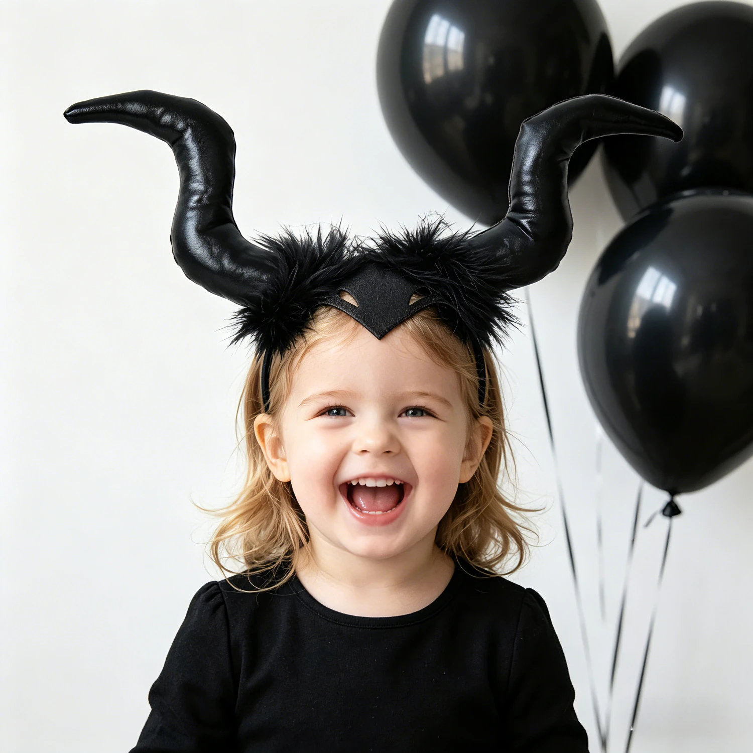 

Unicorn Headband with Fluffy Fur, Black Gold Unicorn Horn Headwear, Headwear for Halloween Cosplay Party Favors Photo Props
