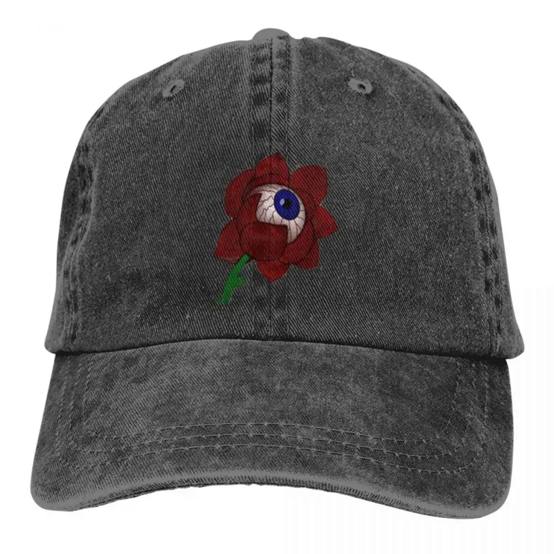 Pure Color Dad Hats Eye Ball On A Flower Women's Hat Sun Visor Baseball Caps Red Ball Peaked Cap