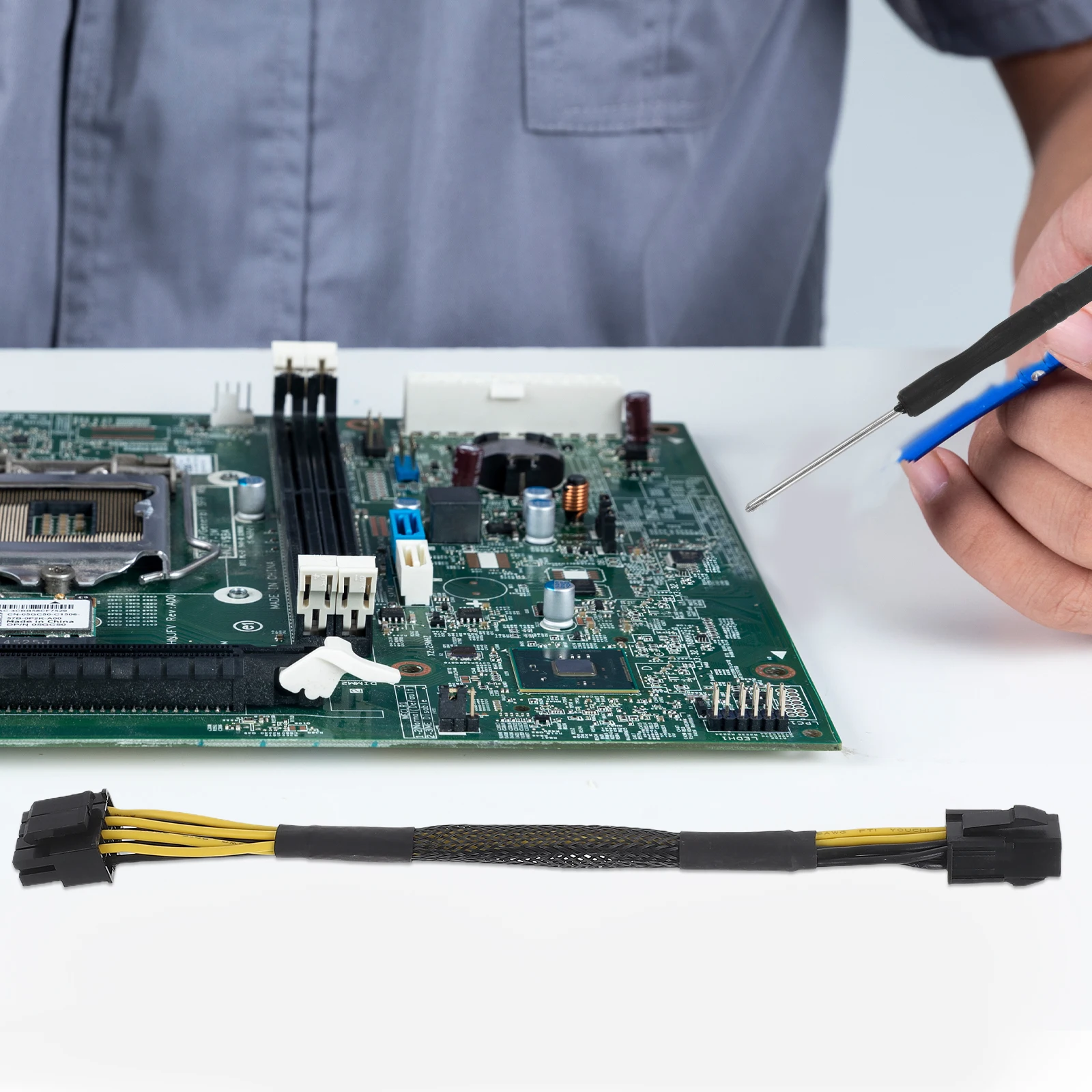 

Desktop Motherboard Adapter Splitter Cpu4P To Cpu8P Flexible Layout Plug Play Extended For Gpu Power Supply Extension Cord Pci