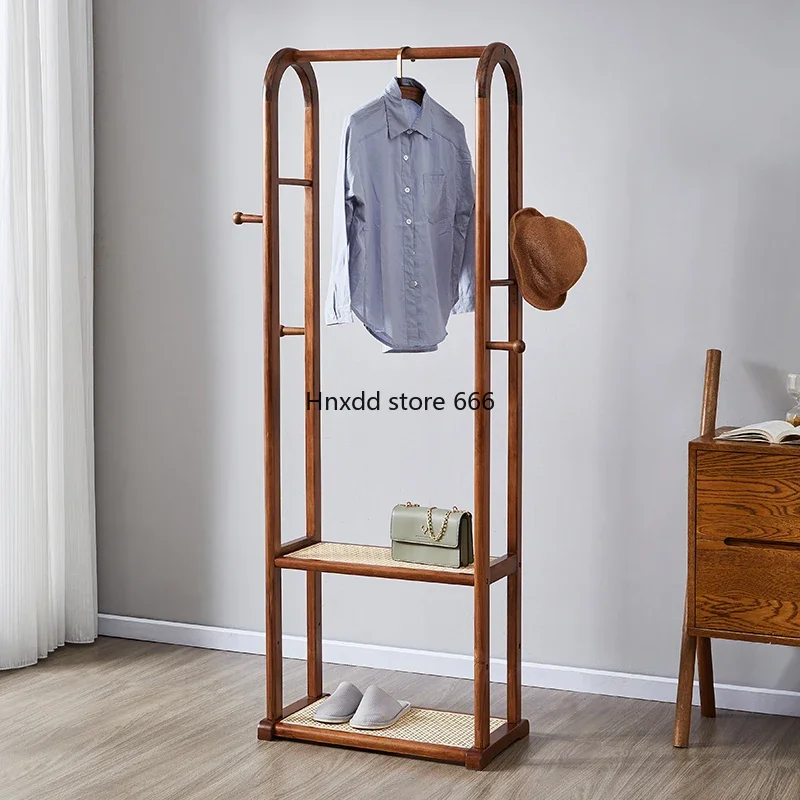 Coat rack household living room rattan rack hanging clothes rack