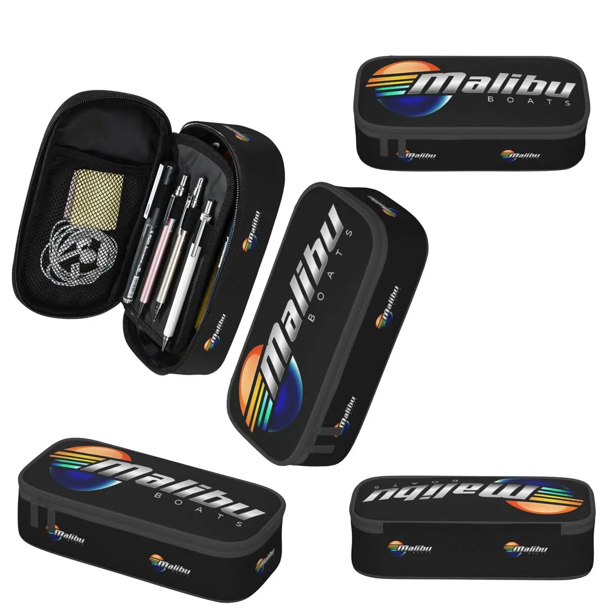 Malibu barcos bolso lateral lápis caso para studen escola caneta caixa saco de lápis artigos de papelaria caneta titular saco