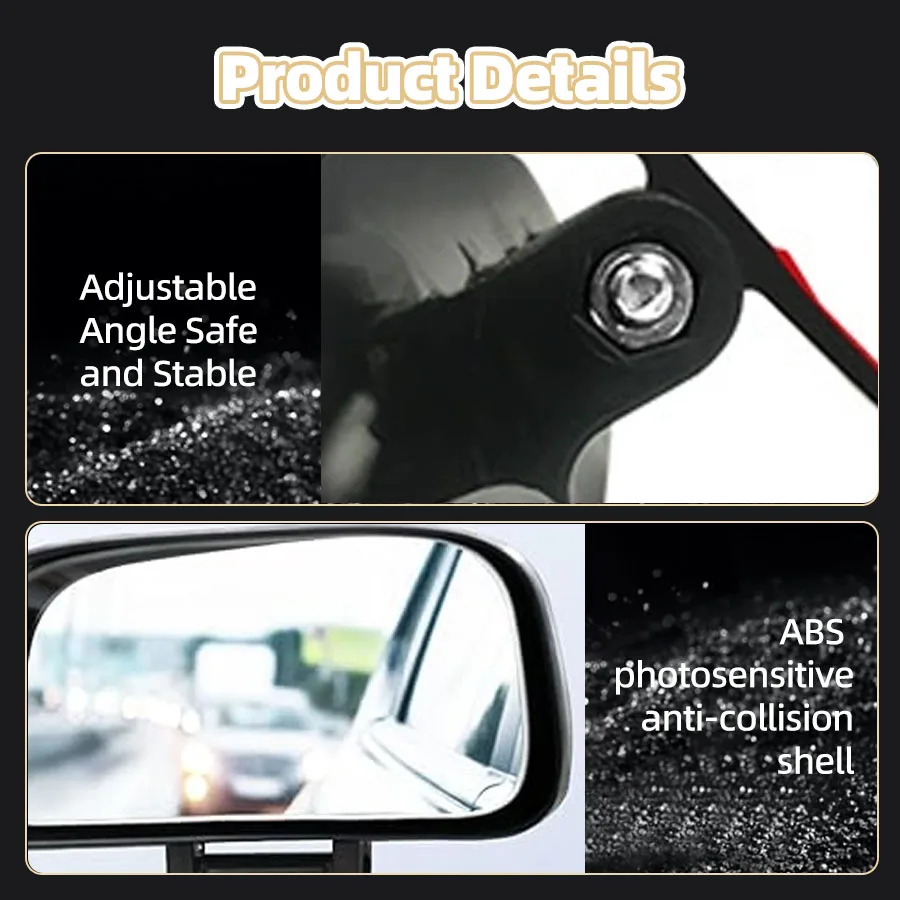 Car Blind Spot Mirror Wide Angle Mirror Adjustable Convex Rearview Mirror for Safety Parking Car Mirror