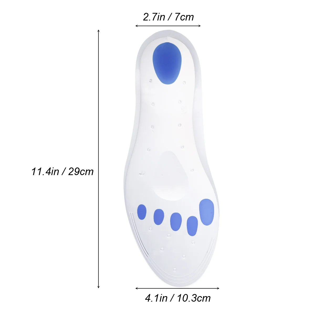 Pair Breathable Silicone Insoles Size 44 Shoe Inserts Arch Support Heel Cushion Foot Pads for Relieving Plantar Fasciitis Pain