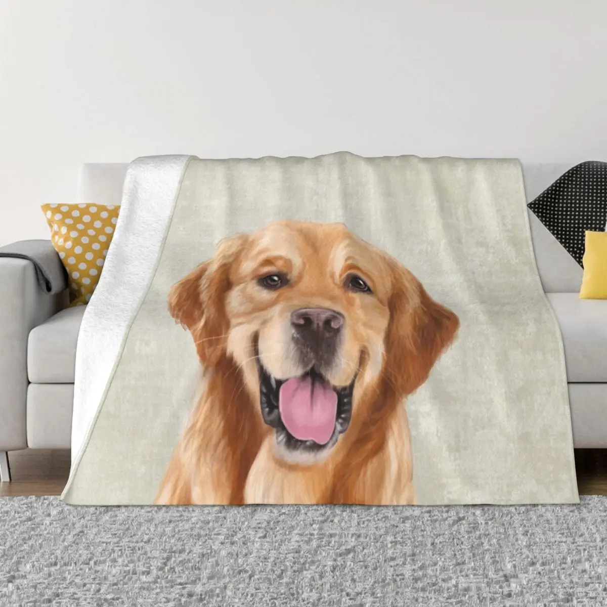 Mr Golden Retriever Throw Blanket Hair valentine gift ideas Multi-Purpose Blankets