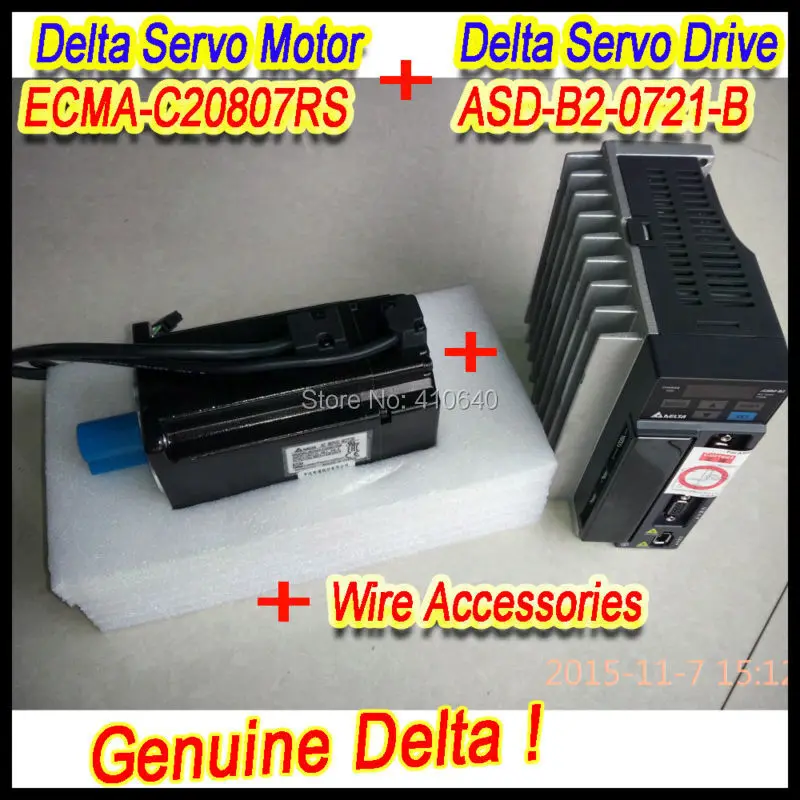 Set Sales Genuine Delta AC Servo Motor 750W ECMA-C20807RS and Matching Delta AC Servo Motor Drive ASD-B2-0721-B Reliable Quality