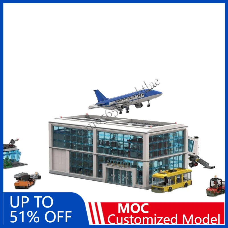 2984 pièces maison rue aéroport régional MOC personnaliser bloc de construction modulaire populaire technologie Simple bricolage anniversaire jouet cadeau