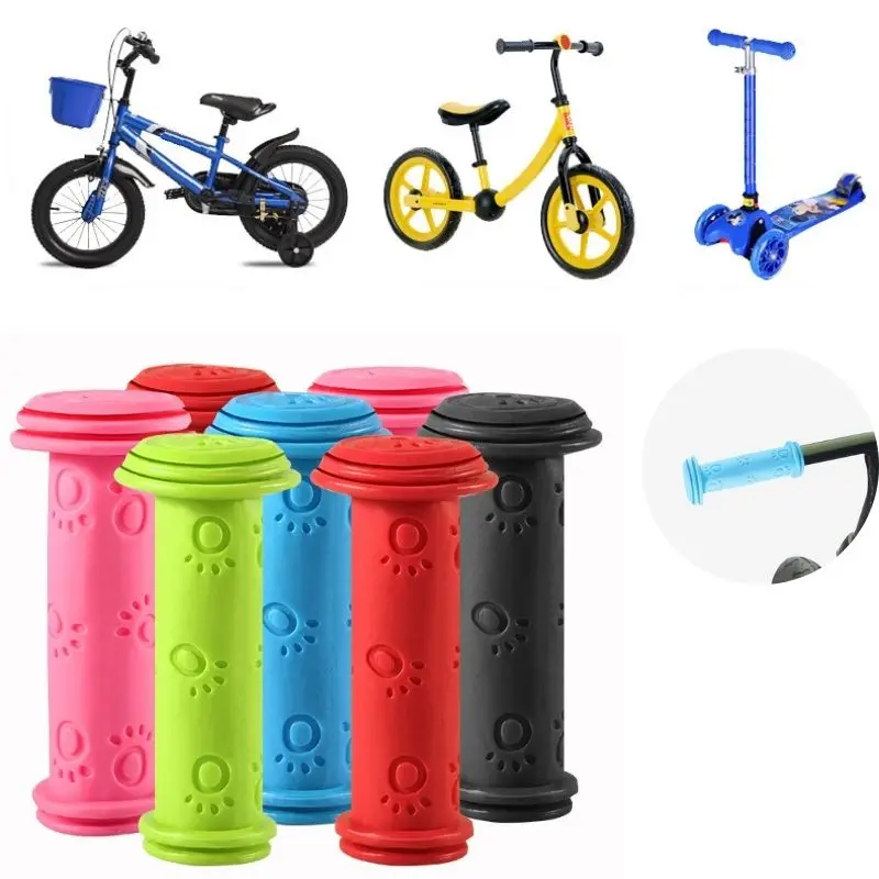 2 Pcs Rubber Bike Bicycle Handle Bar Grips Anti-slip Waterproof Tricycle Scooter Handlebar For Kids Child Cycling Handle Bars