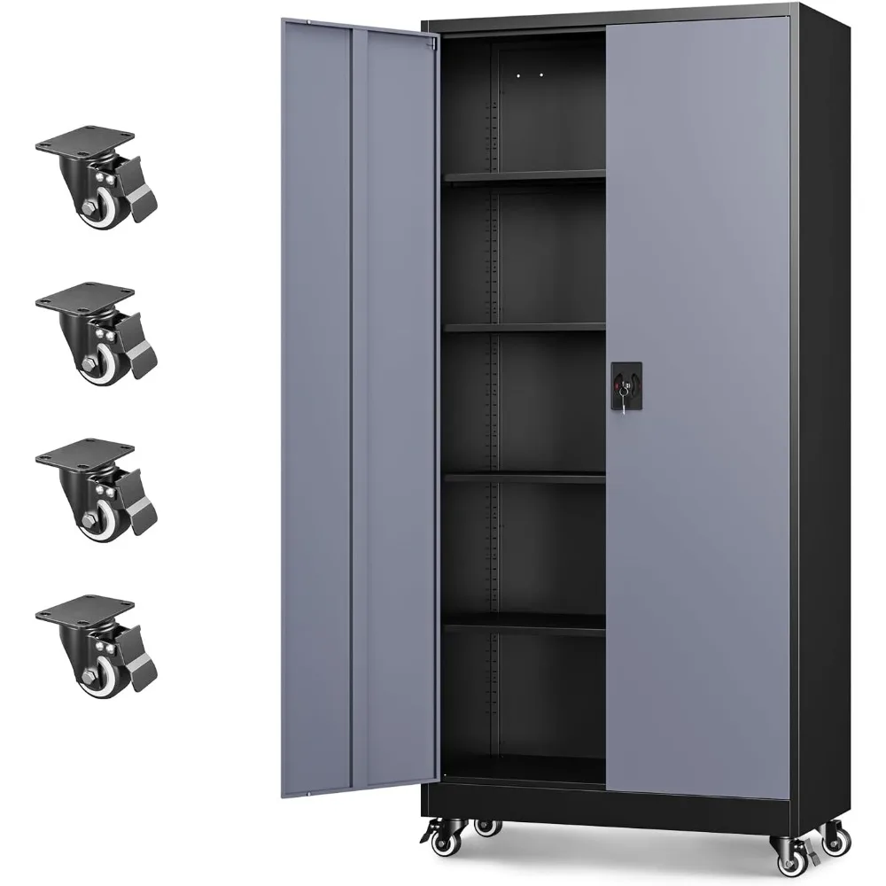 

Metal Garage Storage Cabinets with Lock Door and Adjustable Shelves, Steel Tool Cabinets for Home,Office,Warehouse Organisieren