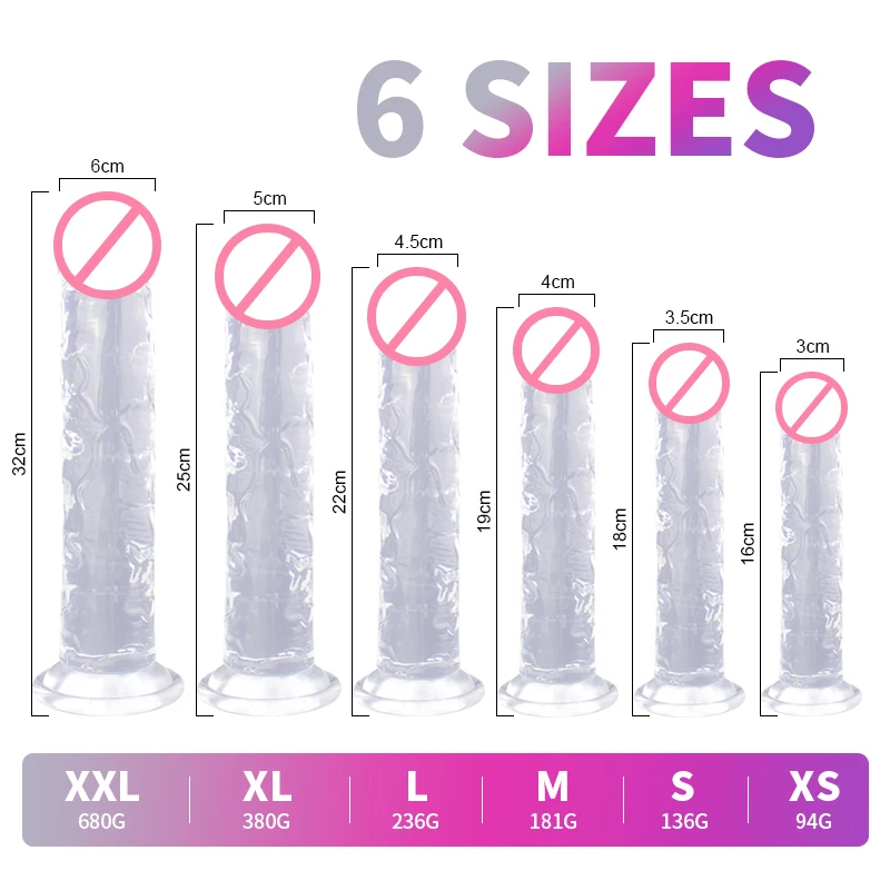 Transparent Soft Jelly Dildo Realistic Fake Dick Penis Sucker Butt Plug Sex Toys for Woman Men Vagina Anal Sex Toys