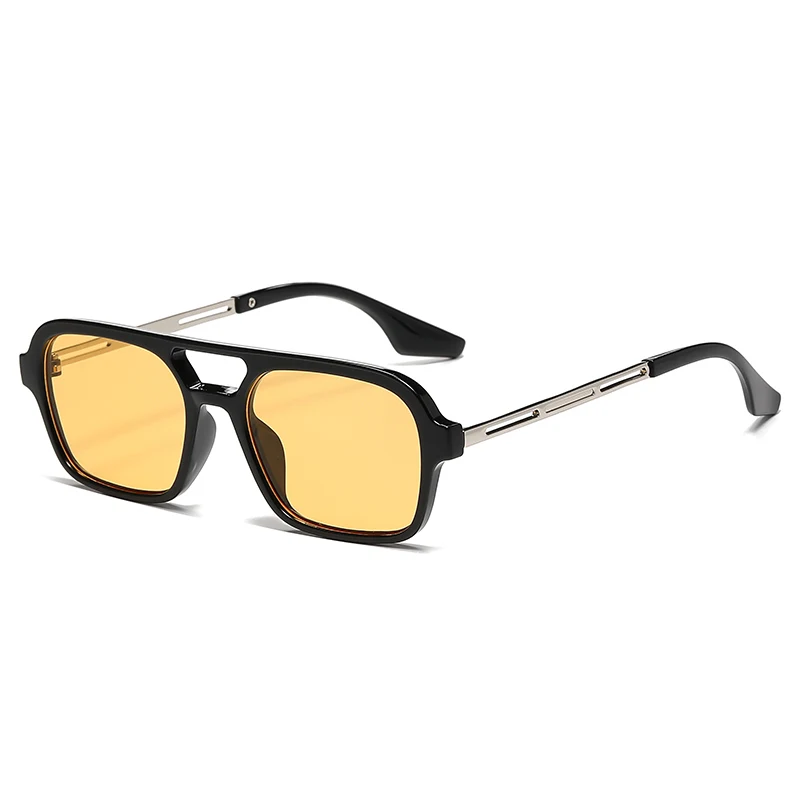 Moda nova vintage quadrado óculos de sol feminino doce cor retro ponte dupla óculos masculino retro gradiente eeyglasses óculos uv400