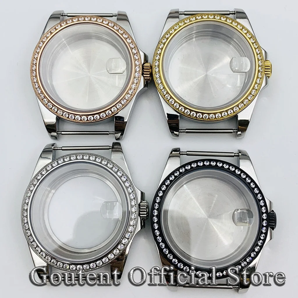 Goutent 36mm/39mm Gemstone Beze Sapphire Crystal Watch Case Fit NH34 NH35 NH36 ETA2824 PT5000 ST2130 Movement