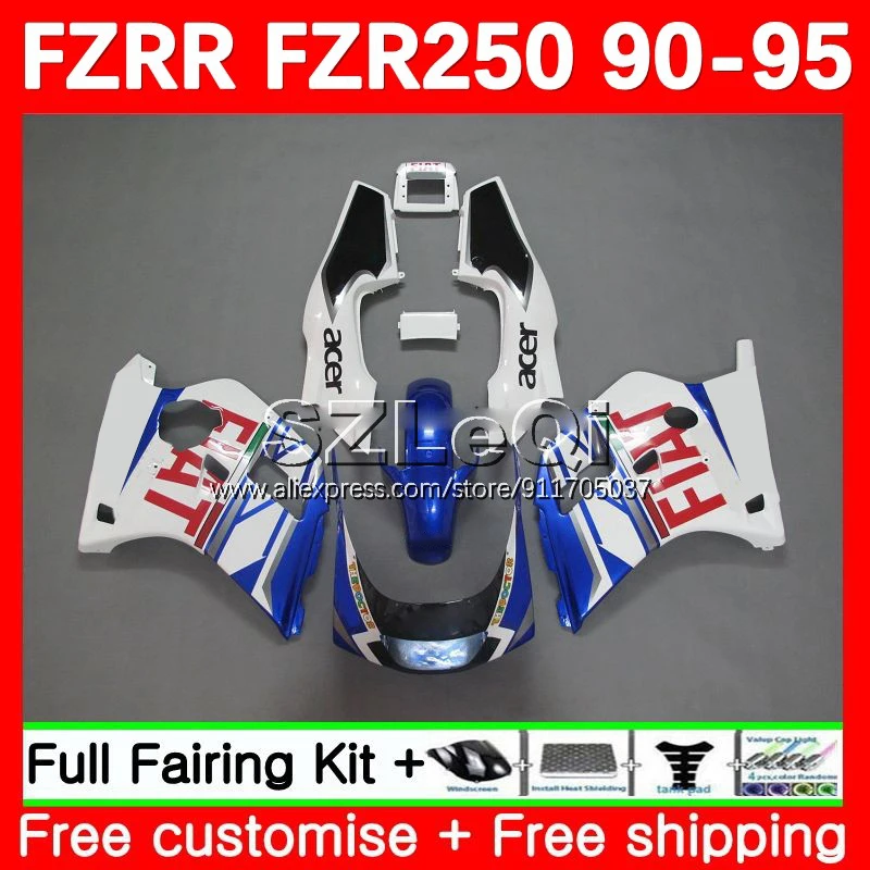 FZR250R For YAMAHA FZR-250 FZR250 FZRR FZR 250 R RR 250R 90 91 92 93 150No.17 FZR250RR 1990 1991 992 1993 Factory blue Fairings