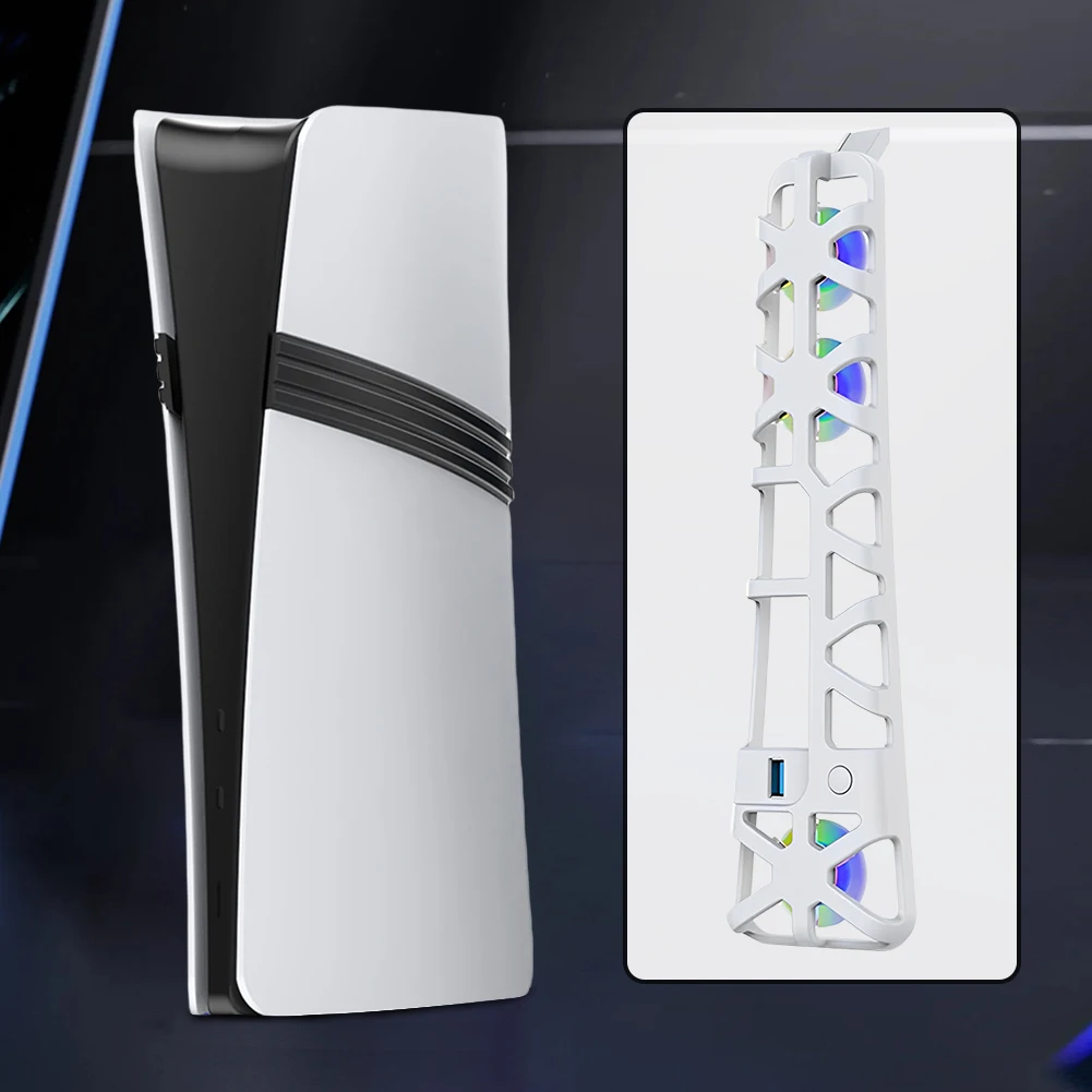 Охлаждающий вентилятор с контролем температуры для PS 5 Pro, эффективная система охлаждения, охлаждающий вентилятор для хоста для Playstation 5 Pro, аксессуары для хоста