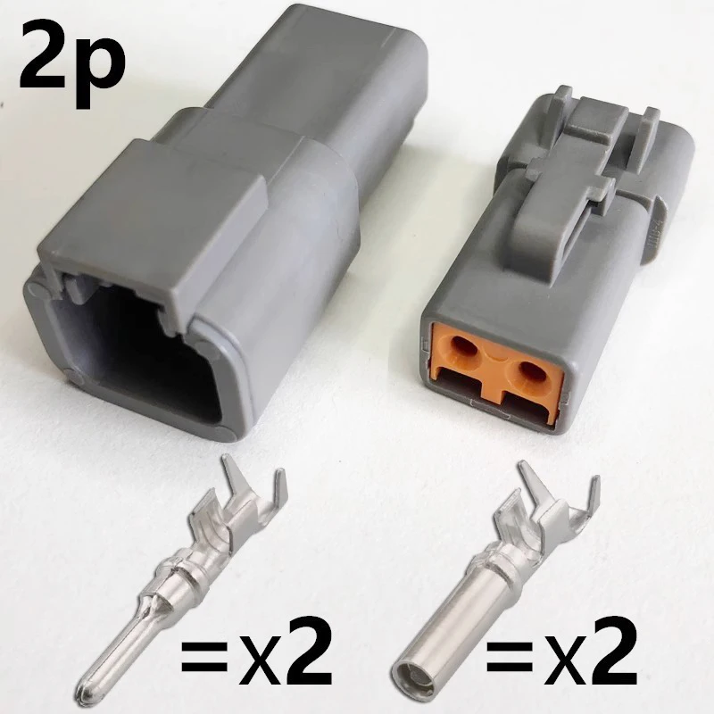 5-20-100 Sets 2/4 Pin Way DTP Series Male Female Automobile Waterproof Electrical Auto Connector DTP06-2S DTP04-2P for Deutsch