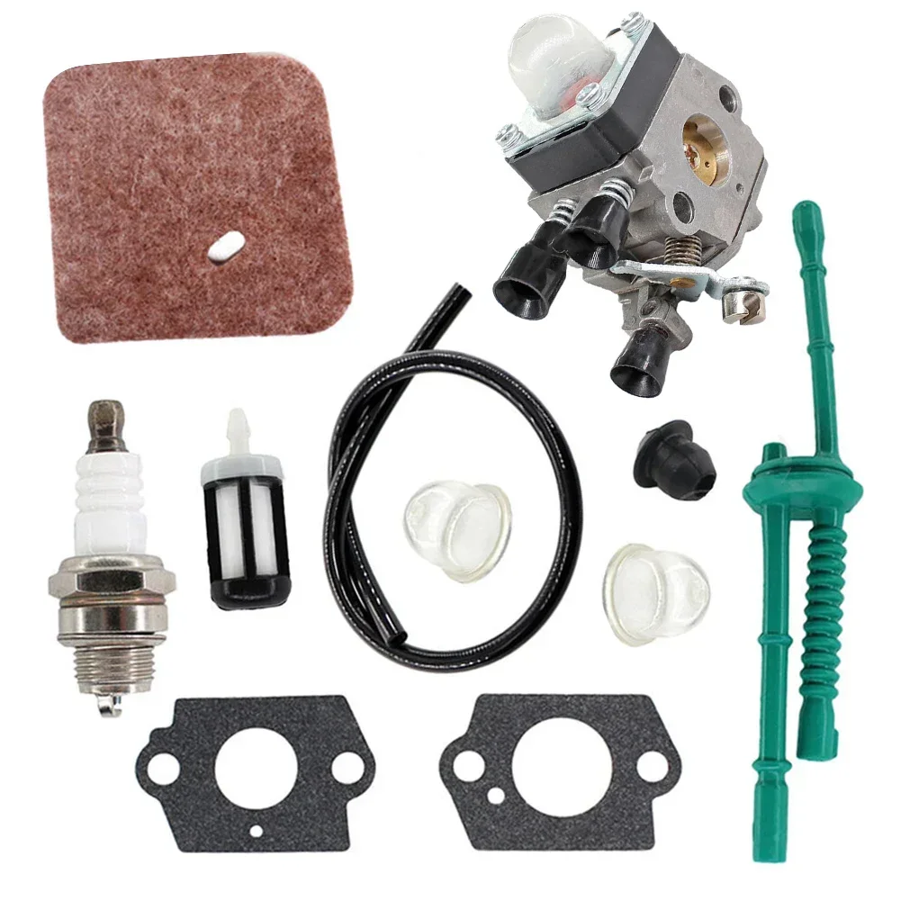 Imagem -04 - Conjunto de Carburador para Stihl Fs38 Fs45 Fs46 Fs55 Fs85 Km55 Kit de Serviço de Carburador com Junta Filtro de ar Linha de Combustível Assem 1