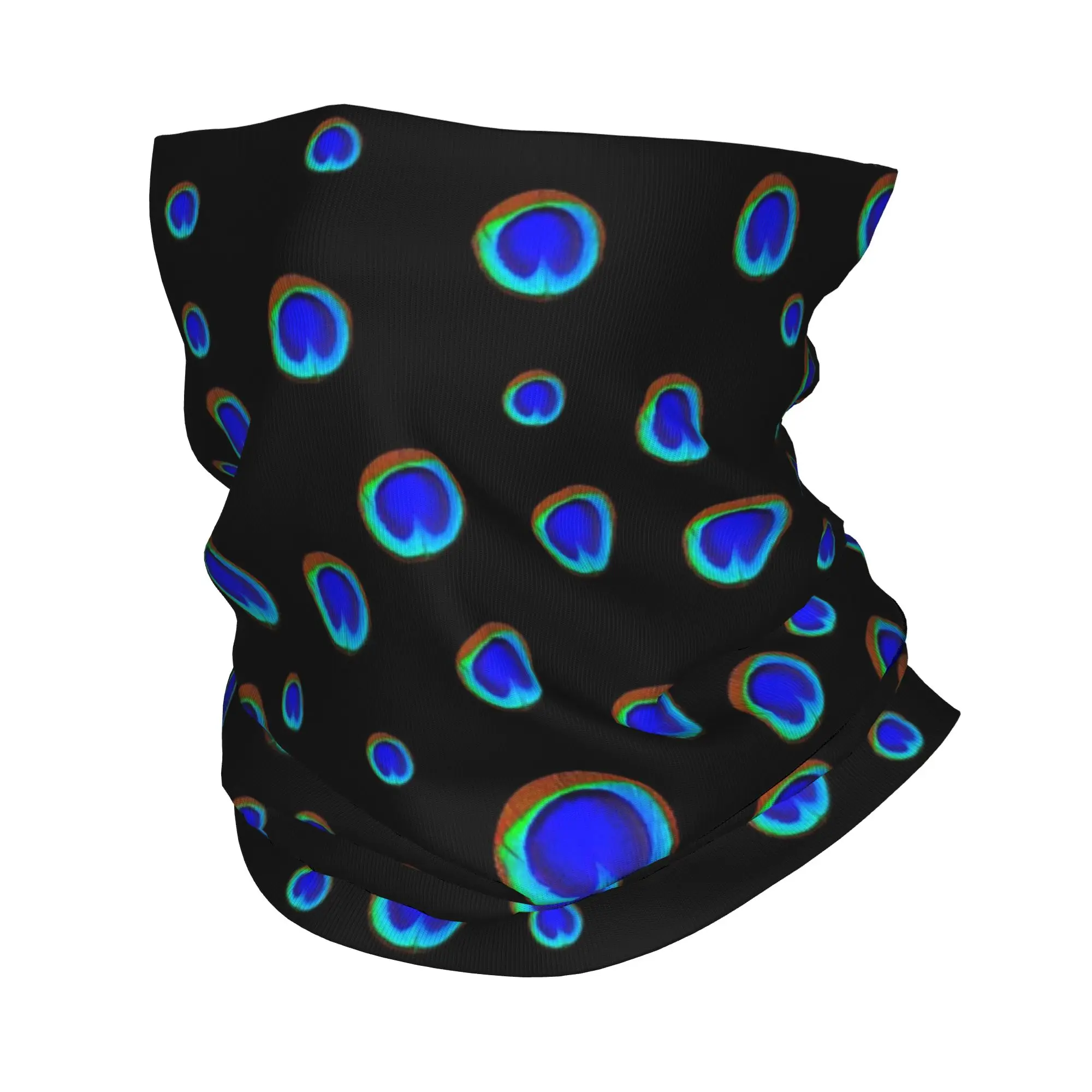 Blue Peacock Feather Eye Patterns Bandana Neck Gaiter Printed Mask Scarf Multifunction Face Mask Running Unisex Adult
