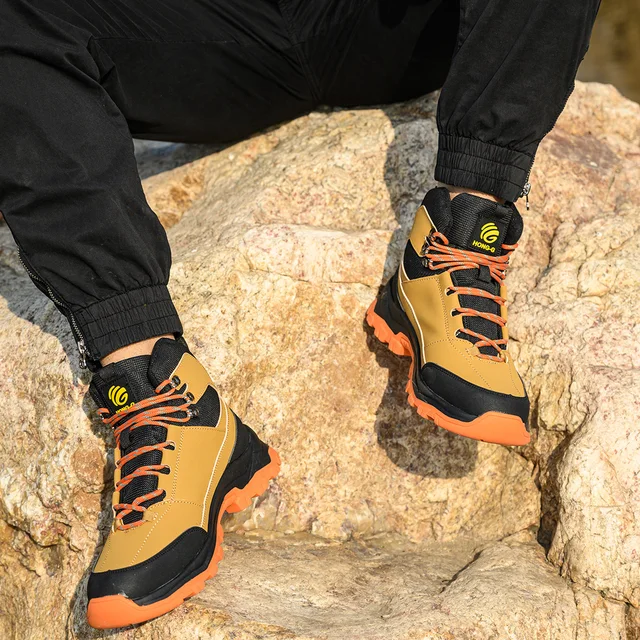 Fashion Best Quality Protective Work Safety Shoes For Men Breathable Shoes Anti-Puncture Steel Toe Cap Anti Puncture Work Boots 3
