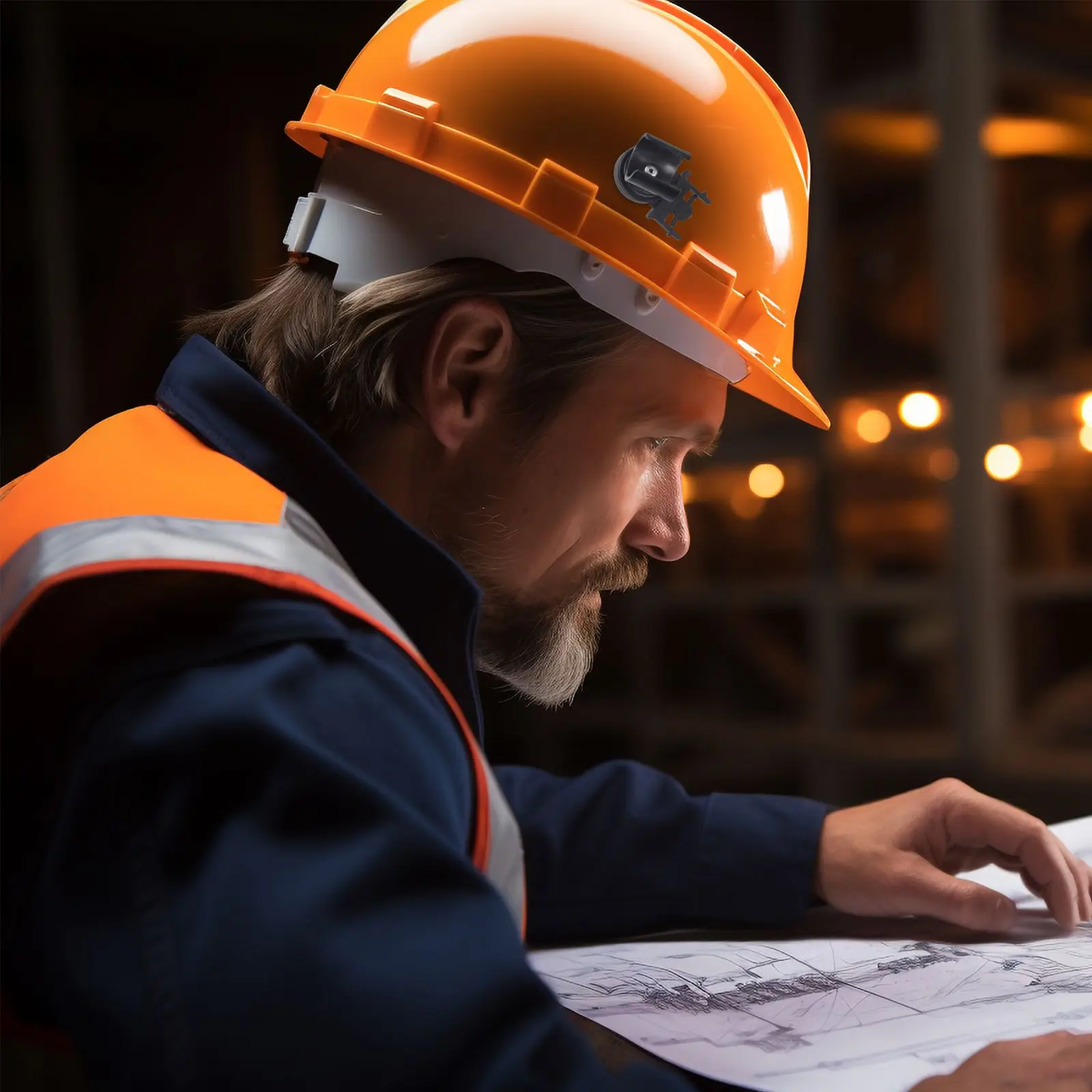 Hard Hat Flashlight Holder Clips Black for Full Brim Stand Headlamp Strap Lightweight Comfortable