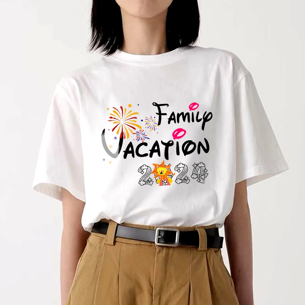 Couple Short Sleeve S-xxxl Women's Men's Family T-Shirt Tide Brand Amusement Park Loose Cotton Travel Korean Edition T-Shirt Top