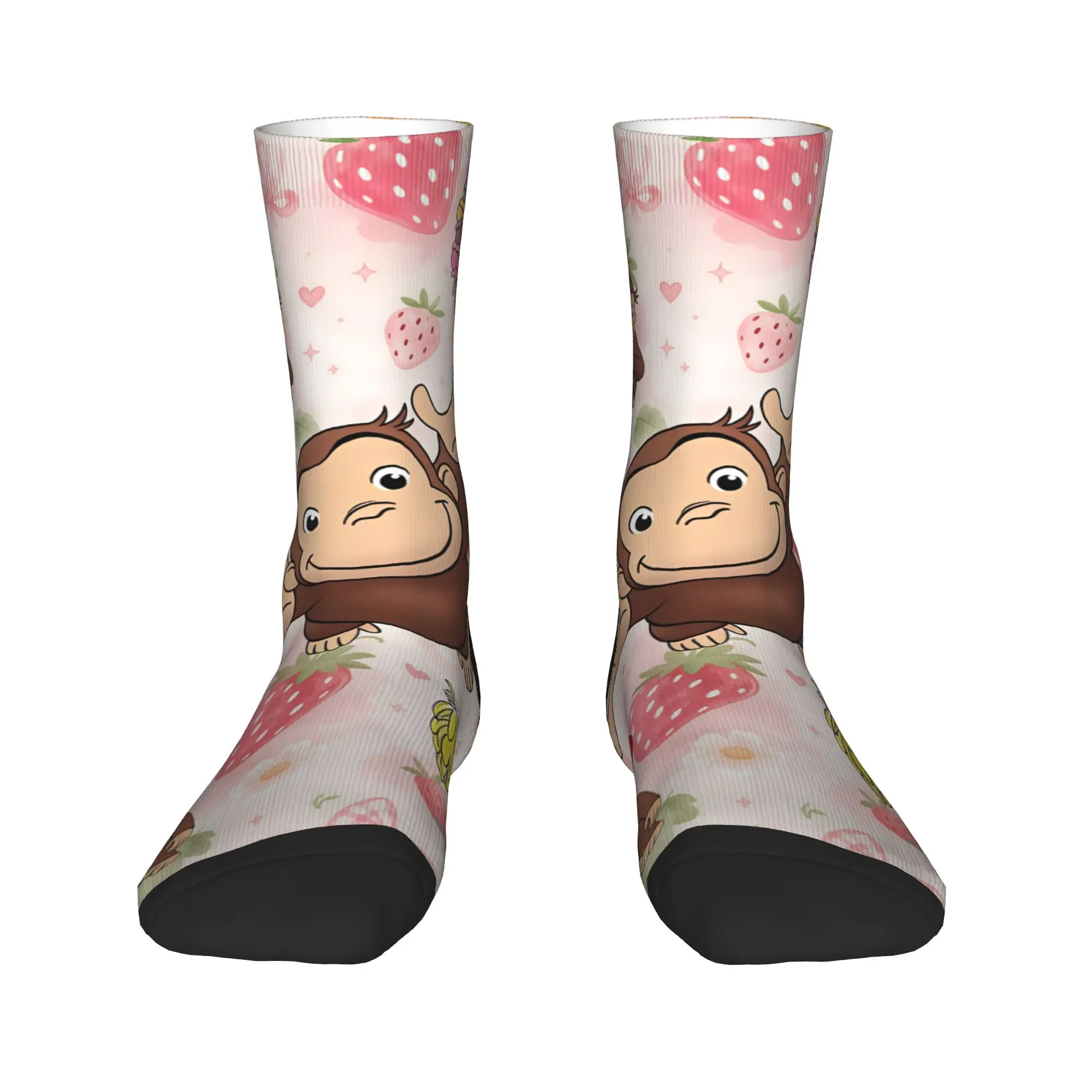 Curious George Monkey Socks  Fashion Stockings Autumn Anti Skid Men's Socks Medium Soft Graphic Skateboard Socks