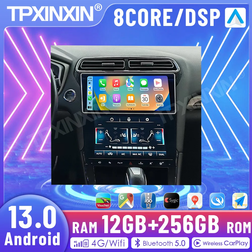 Android 13.0 CarPlay For Ford Mondeo 2014-2019 Car Radio Multimedia GPS Navi Air Conditioning Panels HD Touch Screen Head Unit