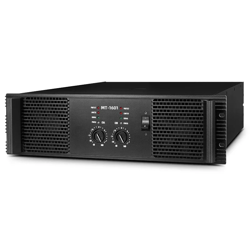 MT1601 High Power 2 Channel with 1300 Watt 3U Class H Sound System Professional Powerful Amplifier