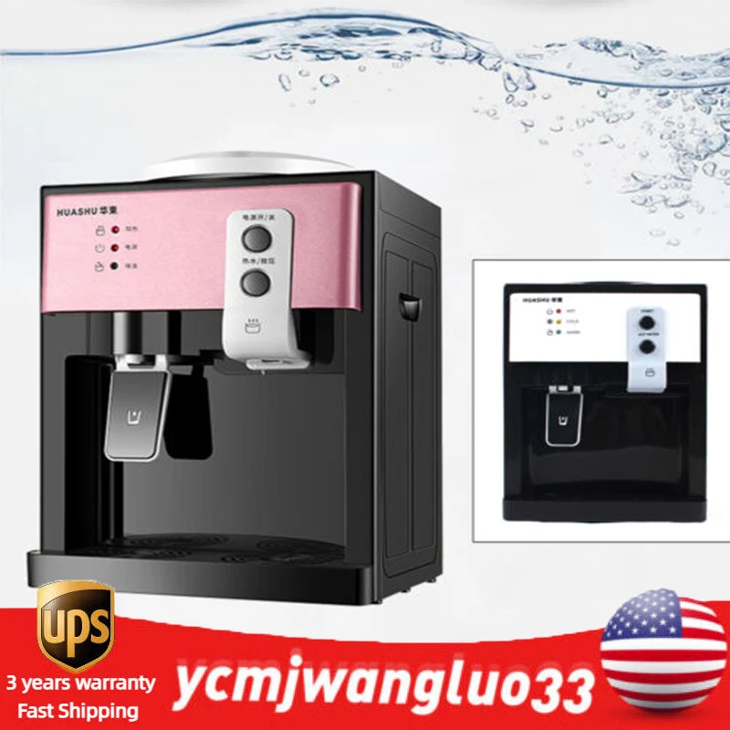 5 Gallon Top Loading Countertop Water Cooler Dispenser Hot&Cold Water Drinking Machine Rose Gold/White for Home