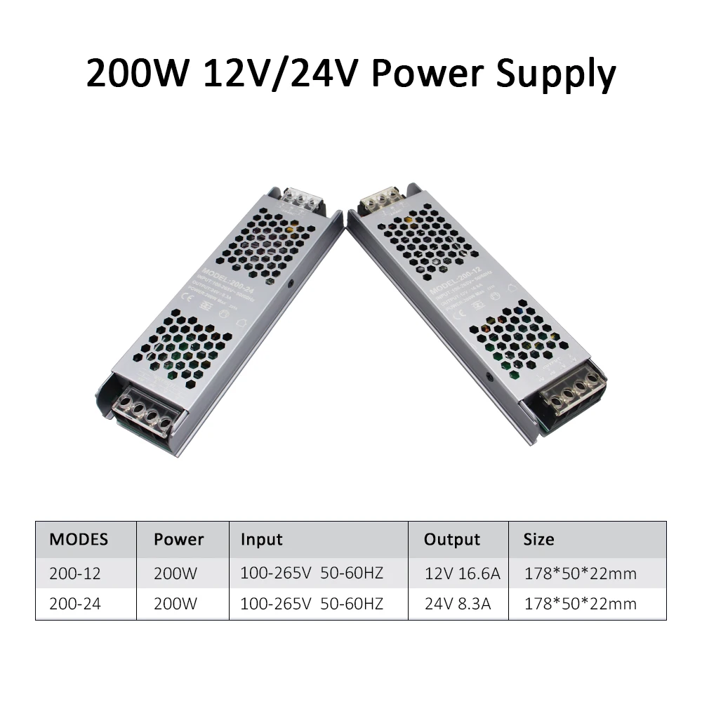 Zasilacz MJJC 12V 24V 60W 100W 200W 300W 400W 110V 220V 230V AC do 12 24V DC Sterownik taśm LED Transformator oświetleniowy