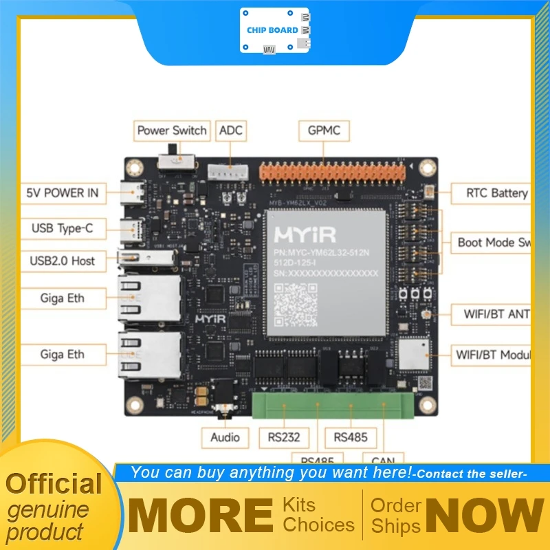 

Модуль MYiR MYC-YM62LX, основной процессорный модуль на базе TI Sitara AM62Lx с двумя ядрами Cortex-A53 до 1.25 ГГц, DDR4, eMMC, промышленный Linux SoM