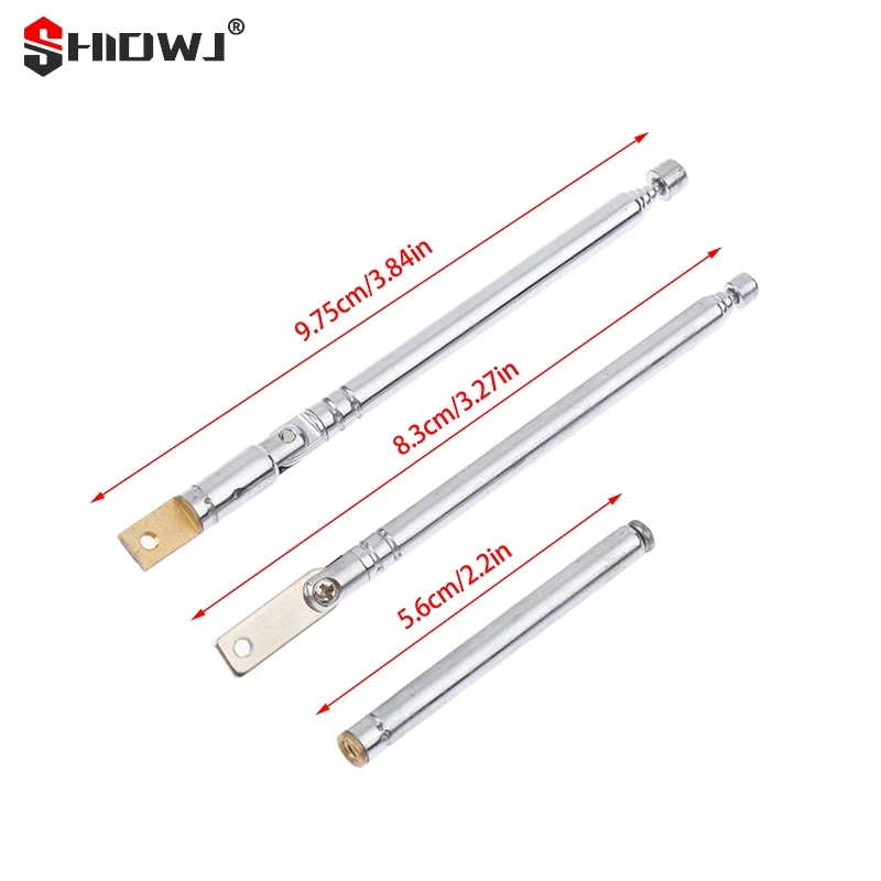 17/25cm 5 Section Metal Full-Channel AM FM Radio Antenna Telescopic Antenna Rotating Antenna Aerial M2.5 Car Rod Decoration