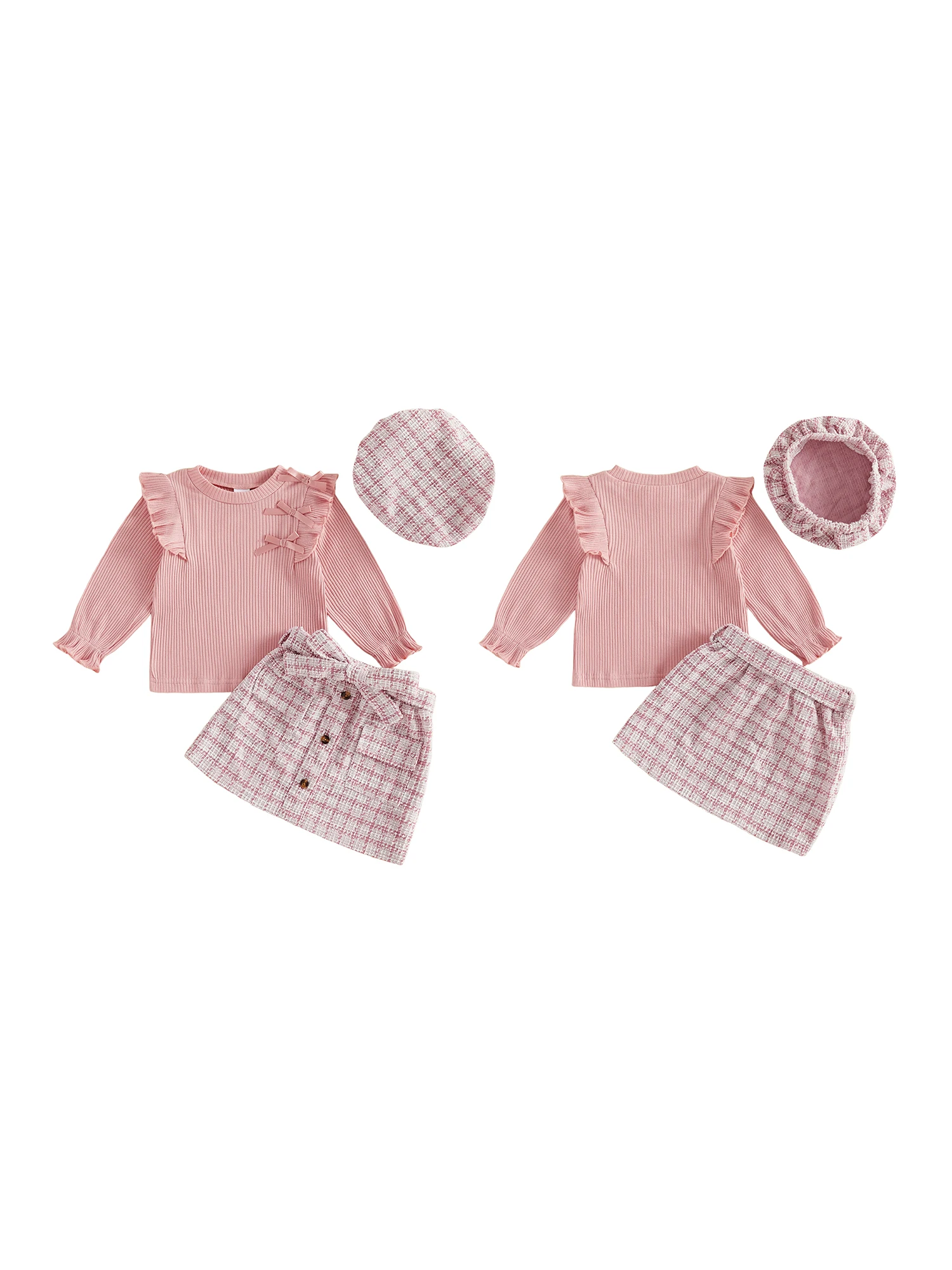 Hat Outfit Skirt Shirt Shirt Houndstooth Houndstooth Outfit Long Sleeve Toddler Girl Outfit Toddler Girl Outfit