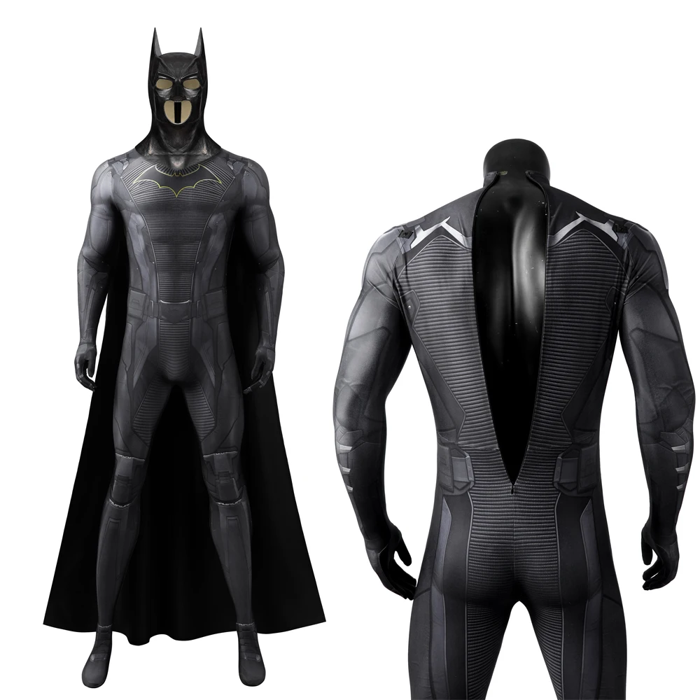 Zentai Gotham ชุดคอสเพลย์ Bruce Wayne ชุดซูเปอร์ฮีโร่แนวเทศกาลฮาโลวีนพร้อมหน้ากากแฟนซีชุดจั๊มสูท