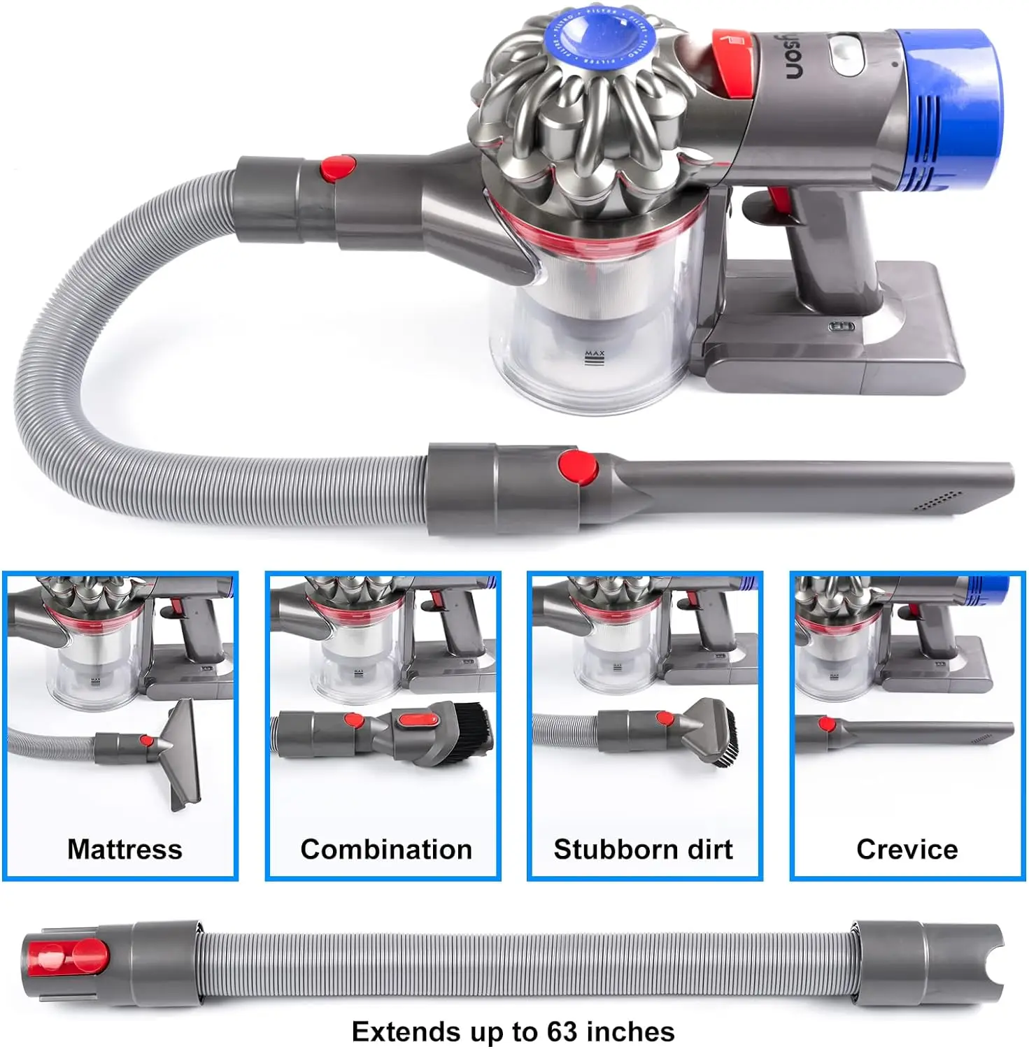Flexible Extension Hose For Dyson V15 V12 V11 V10 V8 V7 Absolute Motorhead Trigger Cordless Vacuum Cleaner Accessories Parts