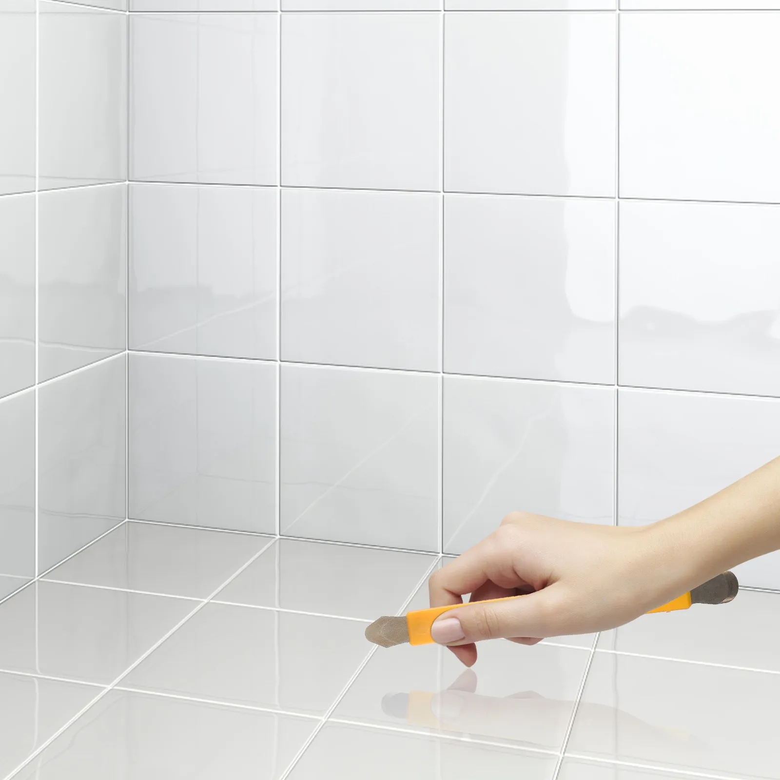 

2Pcs Tile Caulk Joint Tool Tungsten Steel Pressing Stick Quick Adhesive Grout Fill Tile Construction Tool Floor Wall Use