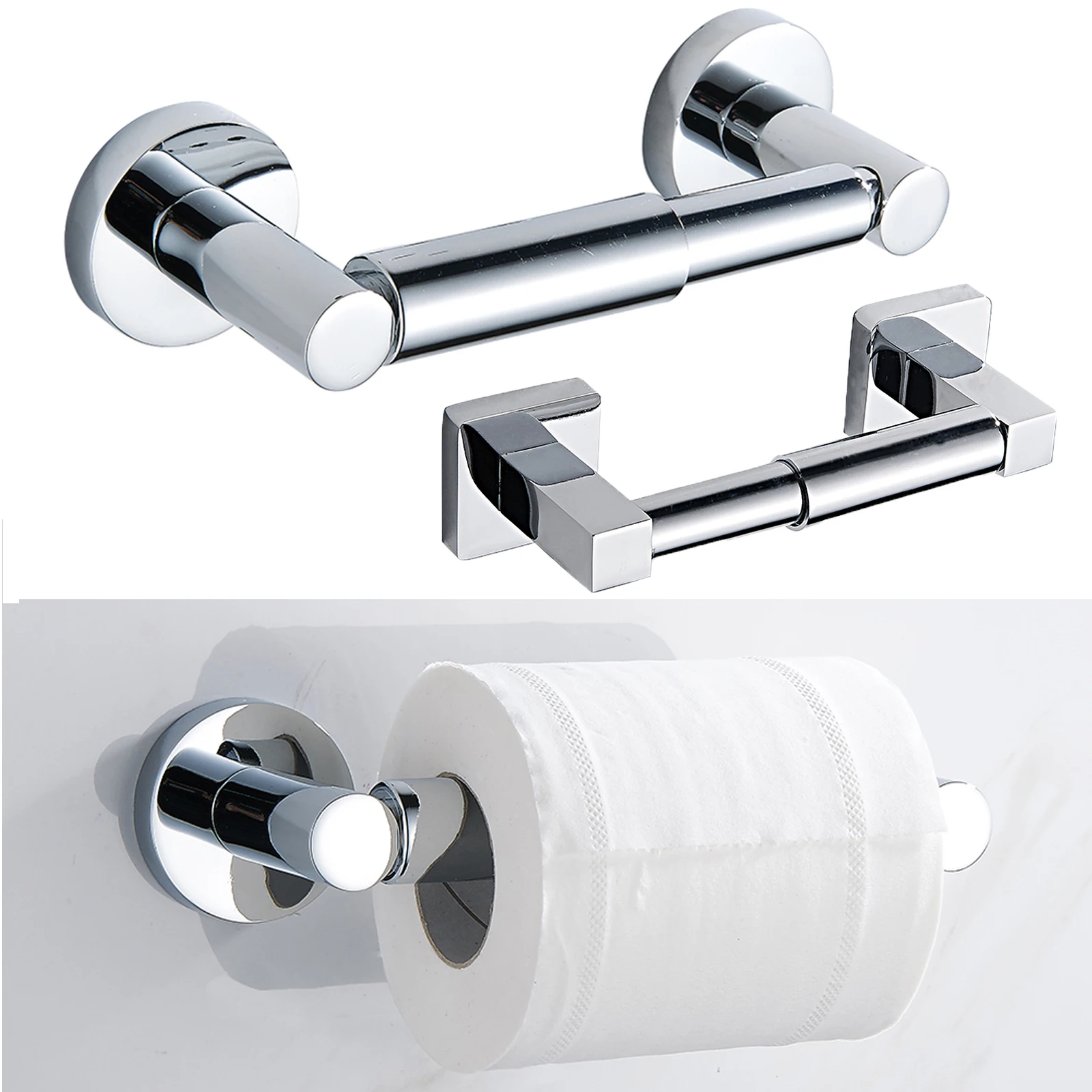 

Toilet Paper Holder Stainless Steel Toilet Paper Roll Holder Shelf Wall Mounted Towel Holder Tissue Stand for Kitchen Bathroom