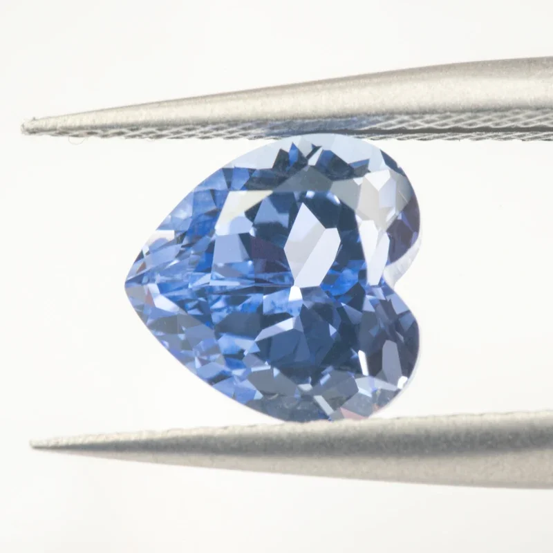 Lab Grown Sapphire Heart Shape Cornflower Color For Charms Jewelry Making DIY Ring Necklace Earrings Materials Certificate