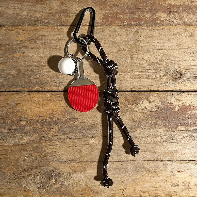 Tennis Baseball Badminton Keychain Pendant Bag Charm Mobile Phone Chain Personality Style Braided Keyring Accessory