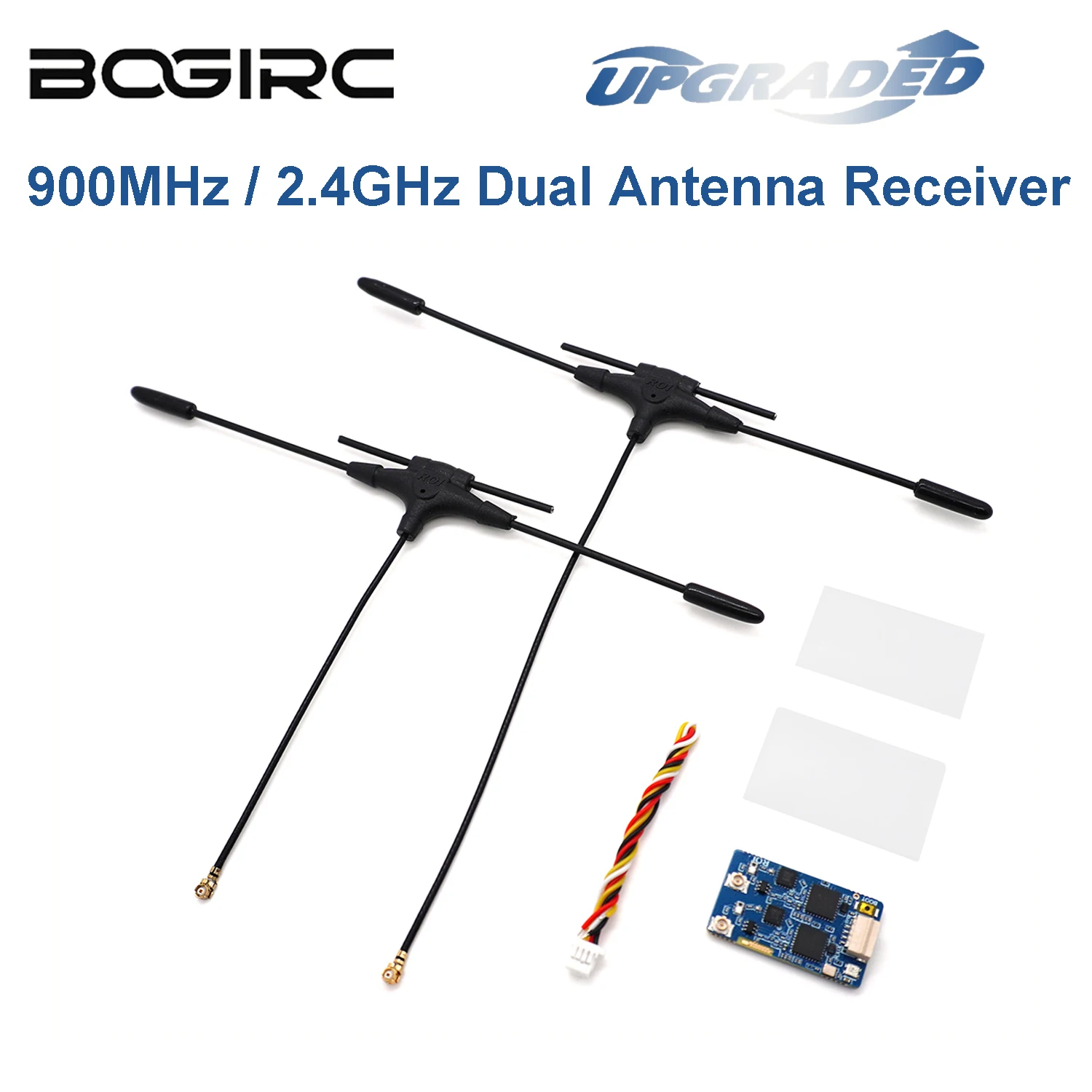 BOGIRC ExpressLRS RX double antenne récepteur Gemini double fréquence 900MHz 2.4GHz pour RC quadrirotor FPV Drone de course longue portée bricolage