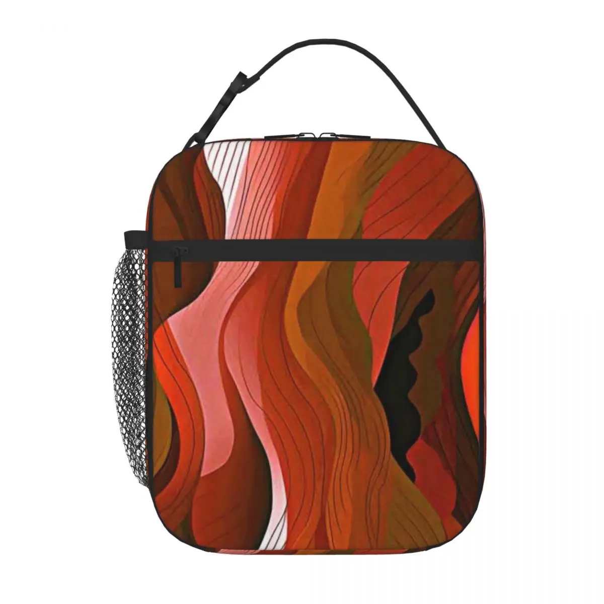 Bestselling Red Rock Canyons Abstract Wavy Flowing Streams Designs Watercolor Food Cooler Bag Kid Outdoor Class Work Lunch Bag