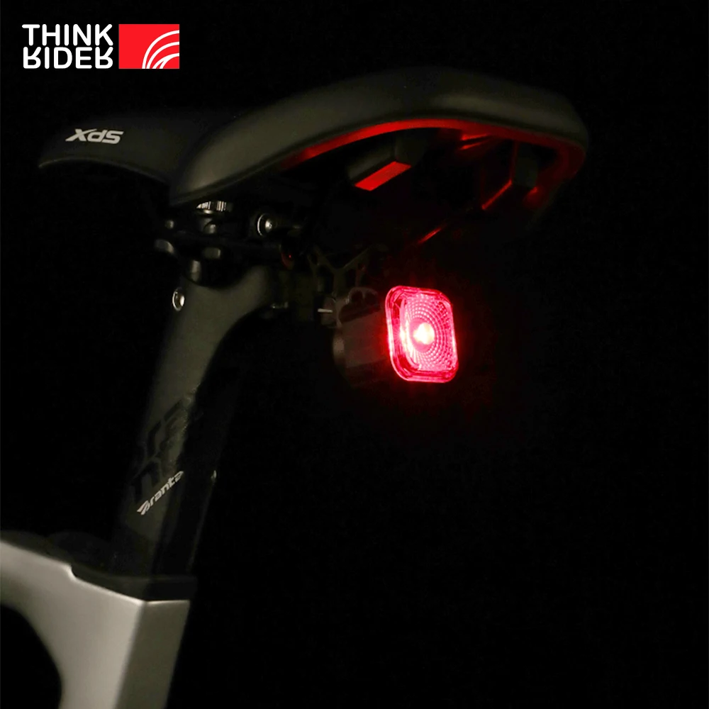 ThinkRider Bike Rear Light Smart Brake Sensing Bicycle Tail Light IPX6 Waterproof LED Charging Taillight Cycling Accessories