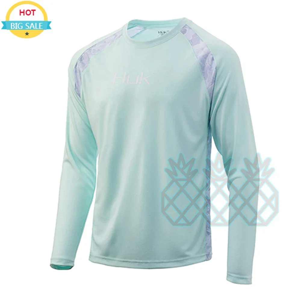 HUK Одежда для рыбалки UPF 50+ Солнцезащитный трикотаж для рыбалки Мужская дышащая спортивная одежда с длинными рукавами Летние топы для рыбалки с защитой от комаров HUK Одежда для рыбалки UPF 50+ Солнцезащитный трикотаж для рыбалки Мужская дышащая спортивная одежда с длинными рукавами Летние топы для рыбалки с защитой от комаров