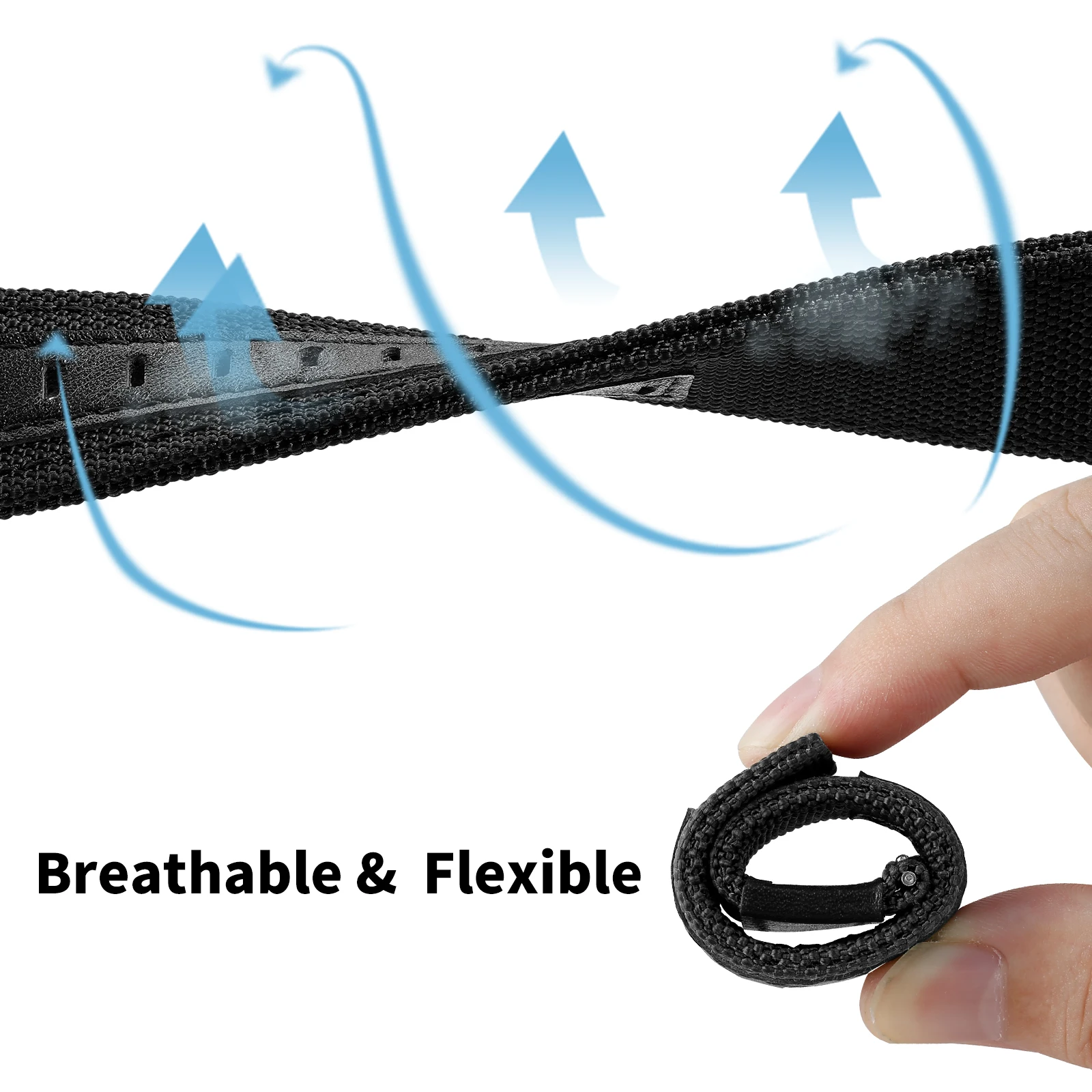 BERNY 20/22 mm Nylon-Uhrenarmband, atmungsaktiv, Sport-Uhrenarmbänder, gewebtes Nylon-Armband, Haltbarkeit, Stahlschnalle, werkzeugloses Uhrenarmband – Detail 7