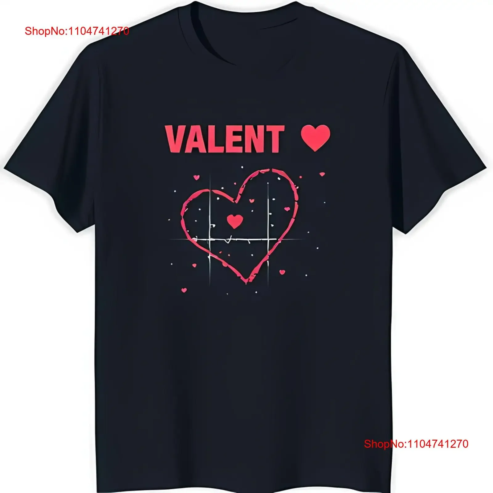 Bold Red 'VALENT' camiseta negra con diseño de corazón boceto corazones vintage ropa de calle lavada versátil Casual estirado homme