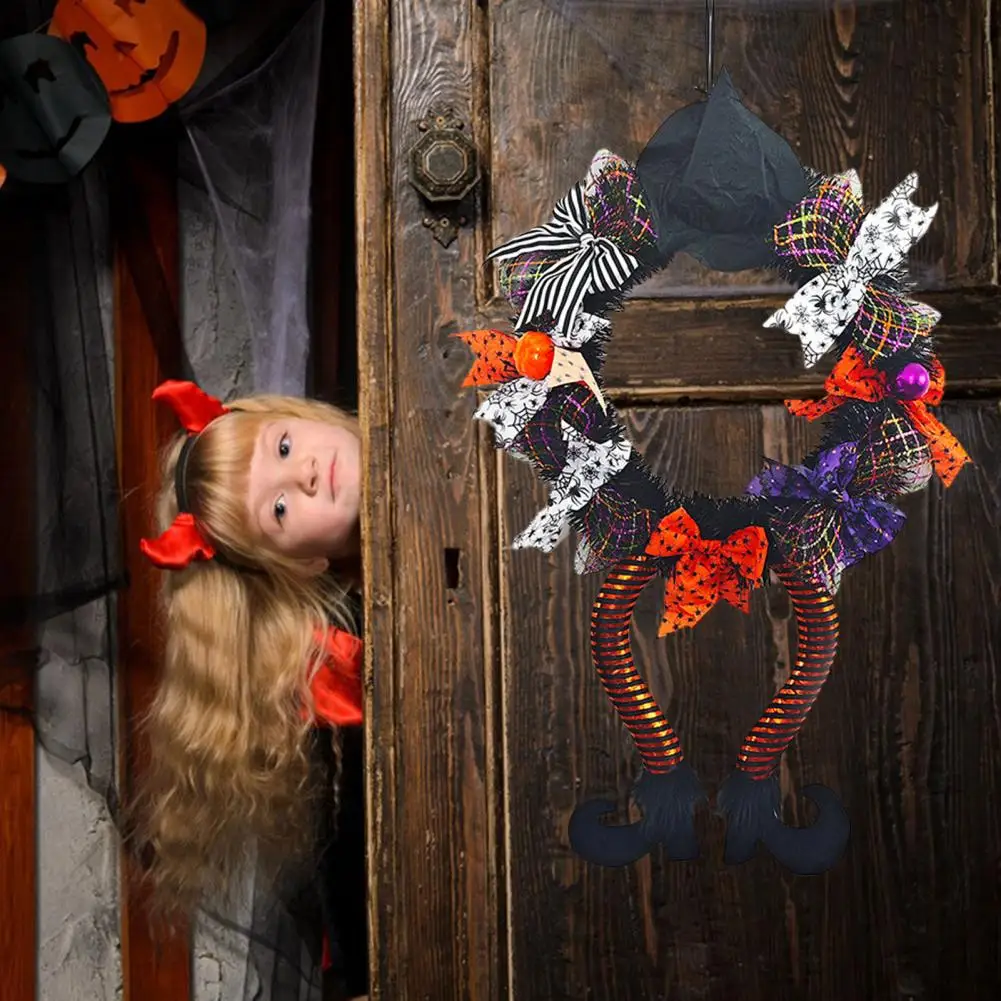 Halloween כובע מכשפה ארוך רגליים זר קיר דלת קיר קיר מדרגות תלוי גרלנד עם עלה מייפל עם פריחת עלה אדר סצנה prop prop/כל מיני