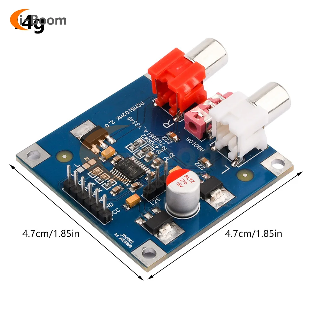 Dc 5V ~ 10V Pcm5102/Pcm5102a Dac Decoder Board I 2S Ingang 32bit 384K Audio Decoder Module 3.5Mm Connector Output