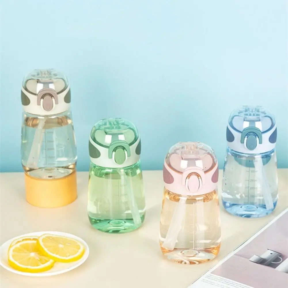 Transparente Sport wasser flasche mit Stroh kaffeetasse trinken Tee becher Plastik flasche Outdoor Sport Camping Versorgung